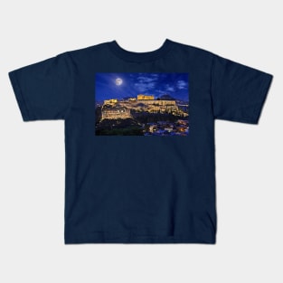 Full moon over the Acropolis Kids T-Shirt